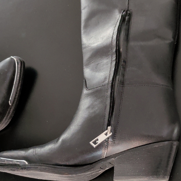 Franco Sarto Billie Black Heeled Boots Medium Width - Picture 4 of 8